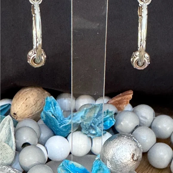 Brighton Silver Hoop Earrings with crystals - Picture 3 of 4